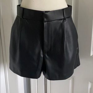 Zara women high waist faux leather shorts